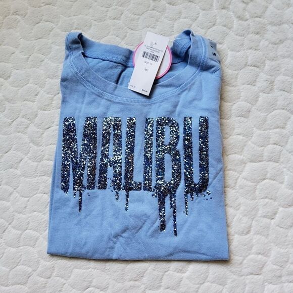 NEW Justice tee shirts Malibu glitter sequins 10 - Picture 5 of 6